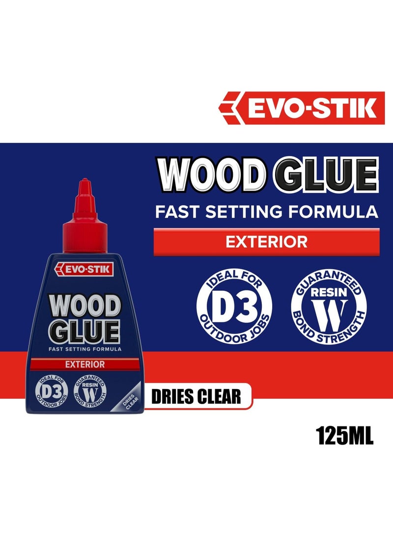 EVO-STIK Exterior Wood Glue D3 Weatherproof Extra Strong Fast Setting Dries Clear 125 ML - Image 2